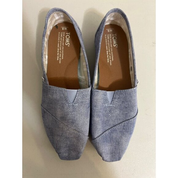 TOMS Sz 8 Womens Light Blue Slip On Shoes Light Denim - Picture 3 of 8